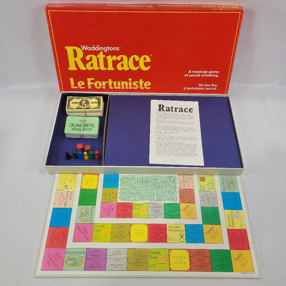 Ratrace 1983 Vintage 100% Complete Board Game by Waddingtons